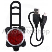 Velo lukturis uzlādējams USB LED 3W 3.7V piesprādzējams aizmugure sarkans. Dunlop